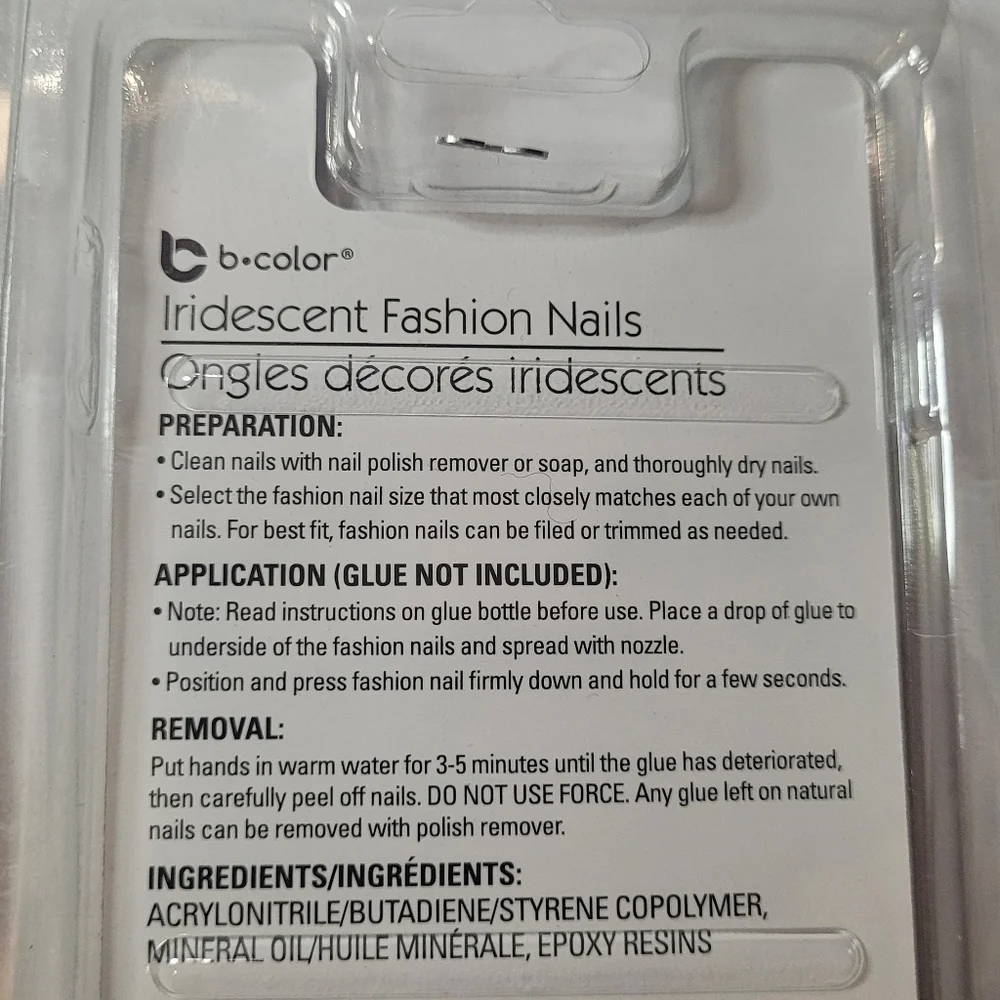 Iridescent Fashion Nails - Pearl White & Multi Shimmer Set Of 4